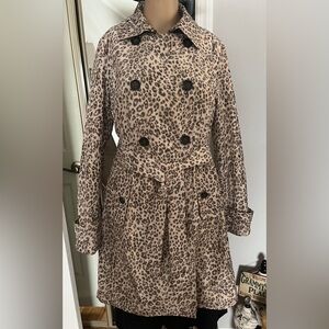 Banana Republic Mad Men Collection Animal Print Trench Coat